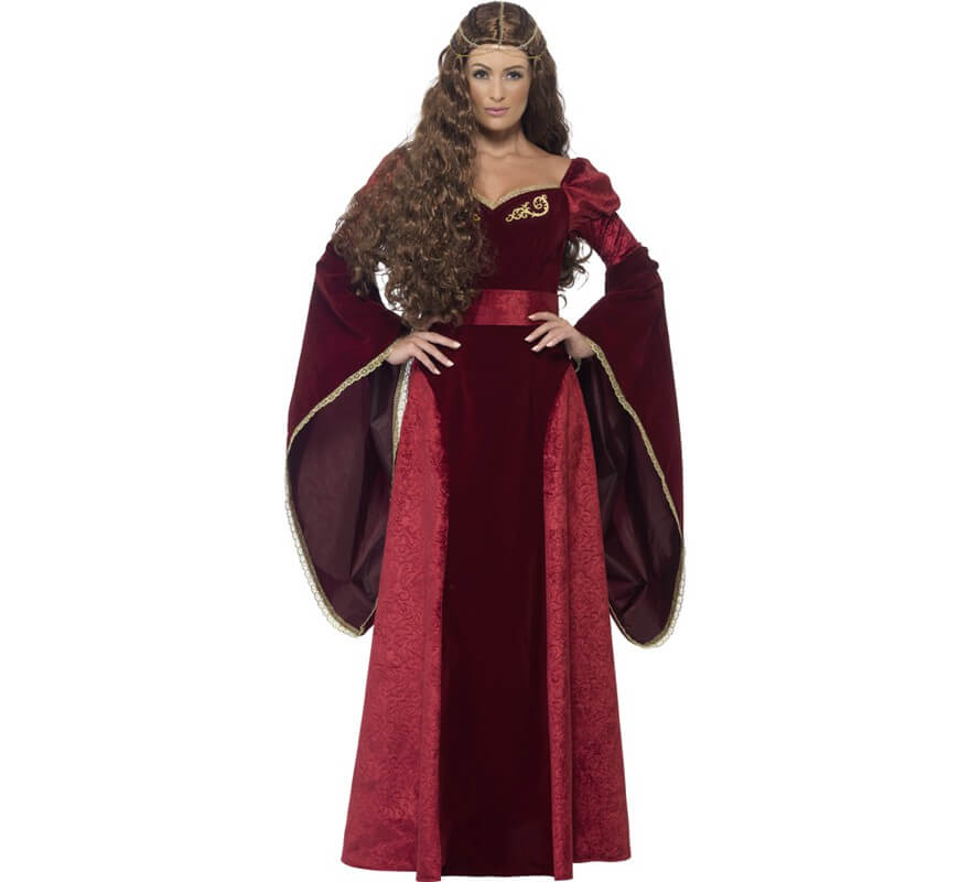 Translation missing: de.Disfraz de Reina Medieval Burdeos para mujer