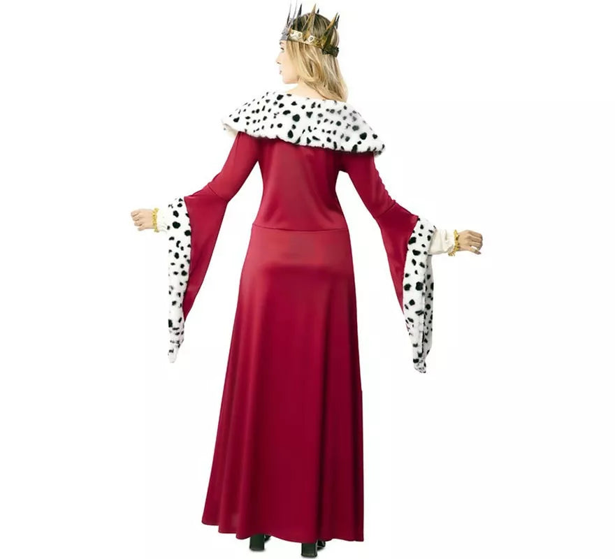 Disfraz de Reina Medieval con estampado deluxe para mujer