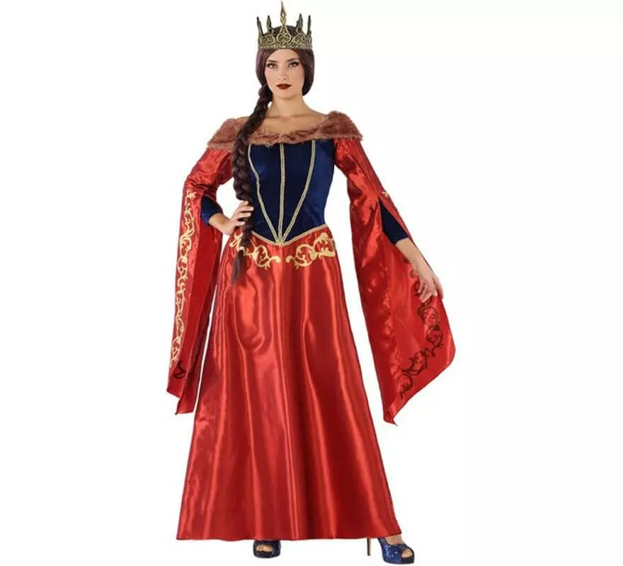 Translation missing: de.Disfraz de Reina Medieval Roja para mujer