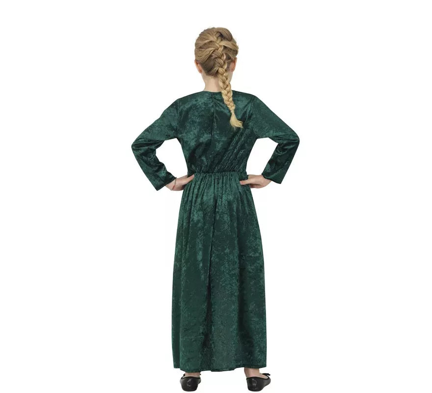 Translation missing: de.Disfraz de Reina Medieval verde para niña