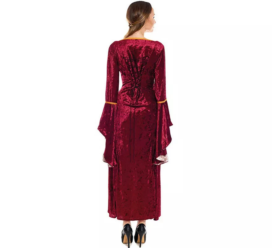 Translation missing: de.Disfraz de Reina Medieval Vinotinto para mujer