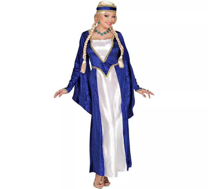 Translation missing: de.Disfraz de Reina Renacentista Terciopelo Azul para mujer