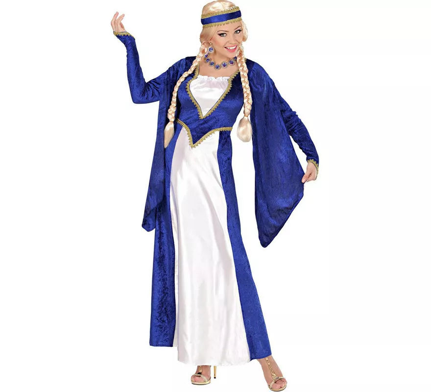 Translation missing: de.Disfraz de Reina Renacentista Terciopelo Azul para mujer