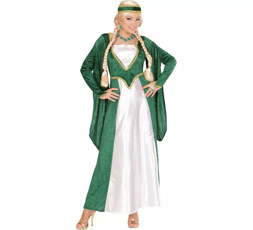 Translation missing: de.Disfraz de Reina Renacentista Terciopelo Verde para mujer