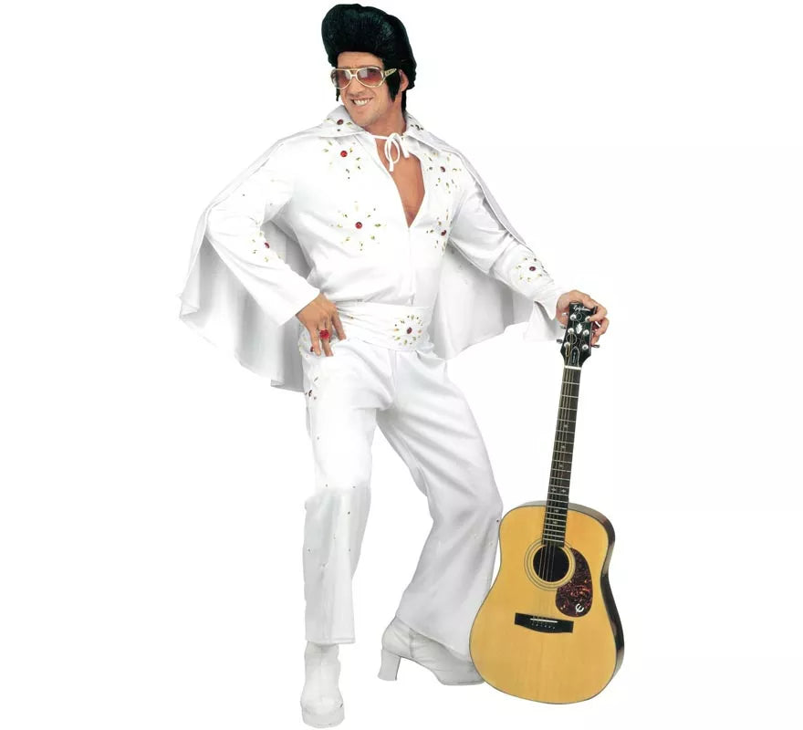 Disfraz de Rey del Rock blanco para hombre