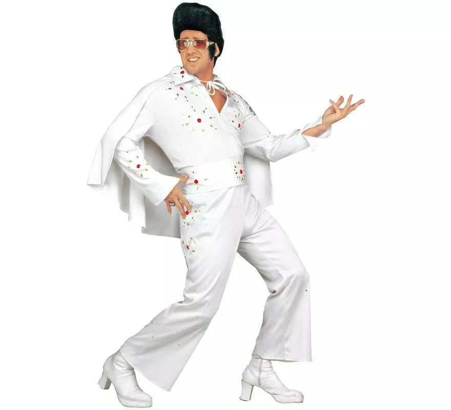 Translation missing: de.Disfraz de Rey del Rock blanco para hombre