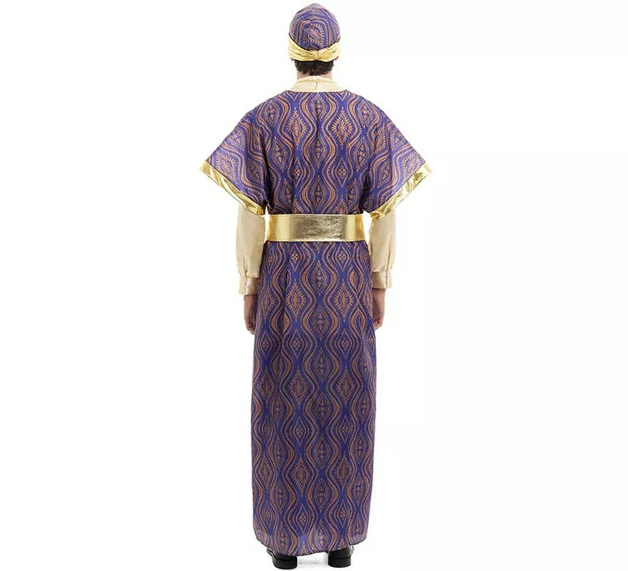 Disfraz de Rey Mago Baltasar morado para hombre