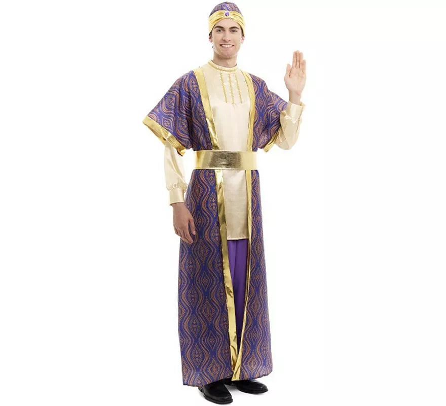 Translation missing: de.Disfraz de Rey Mago Baltasar morado para hombre