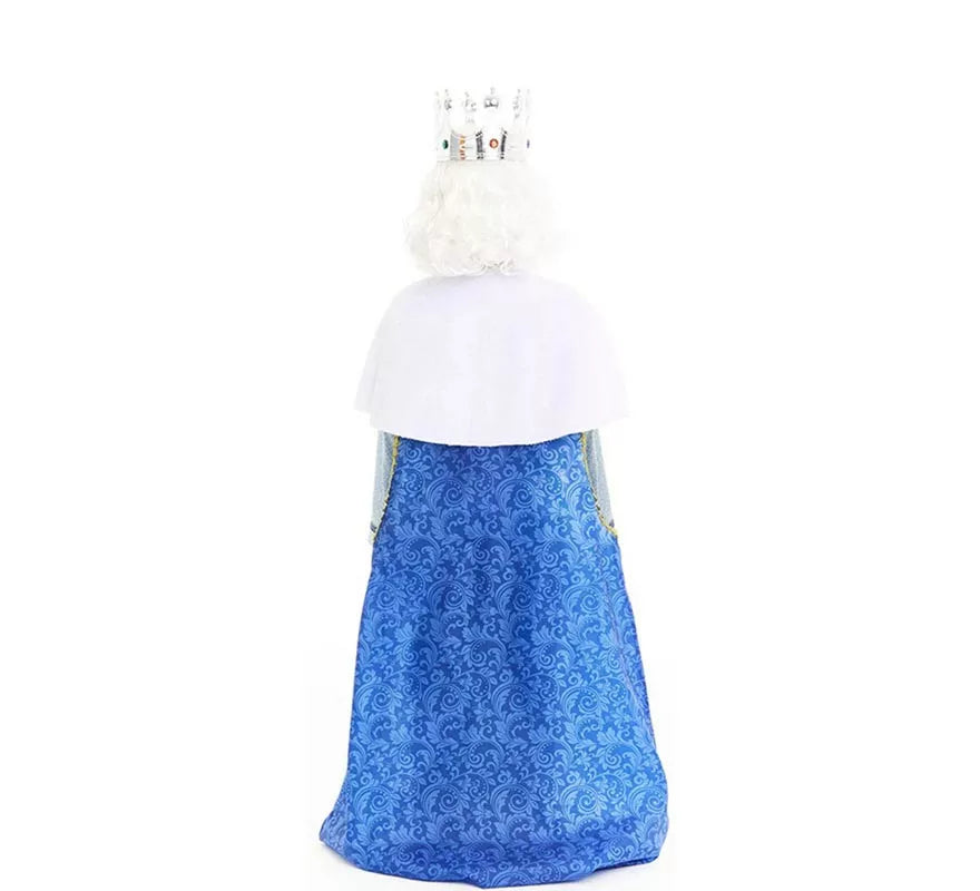 Translation missing: de.Disfraz de Rey Mago Melchor azul y blanco para niño