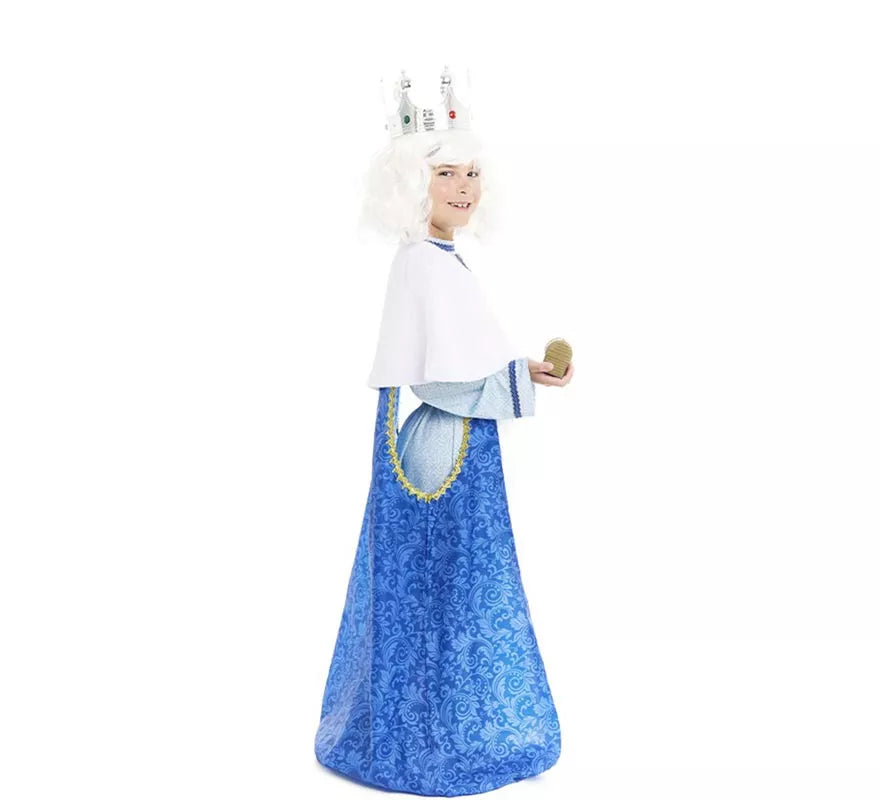 Translation missing: de.Disfraz de Rey Mago Melchor azul y blanco para niño