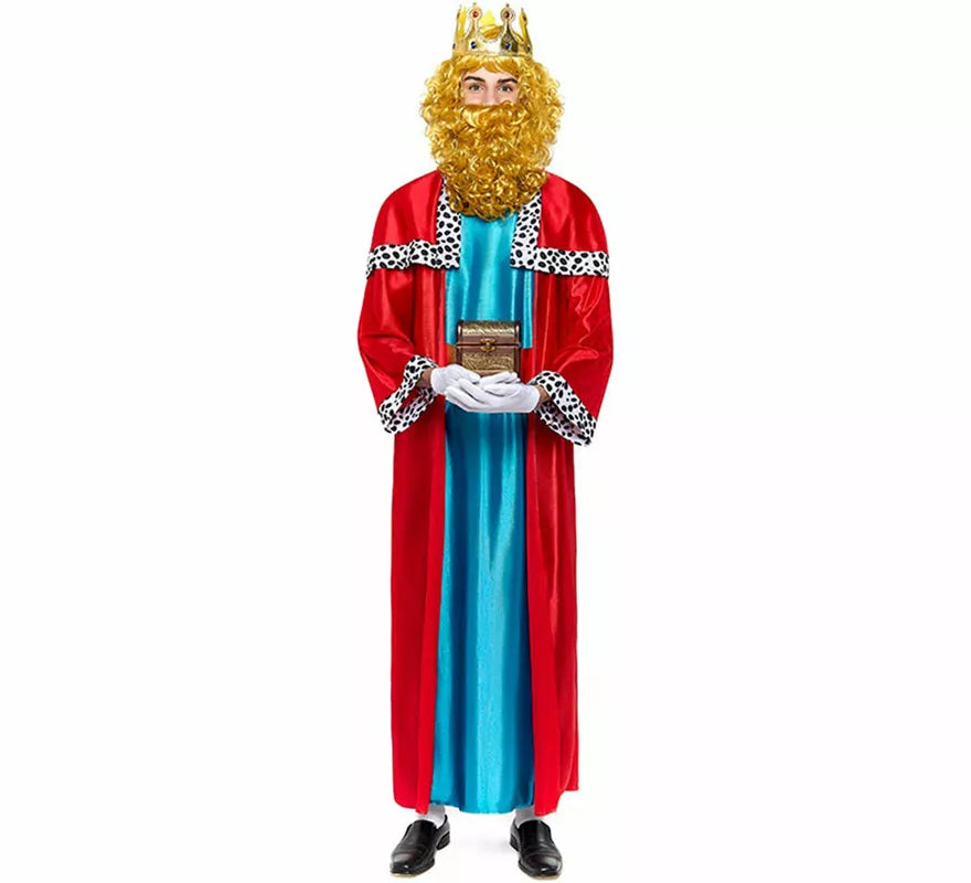 Translation missing: de.Disfraz de Rey Mago roja para hombre