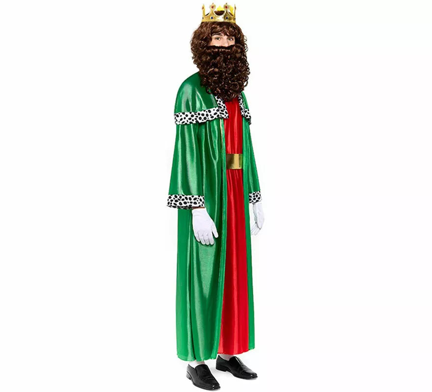 Translation missing: de.Disfraz de Rey Mago verde para hombre