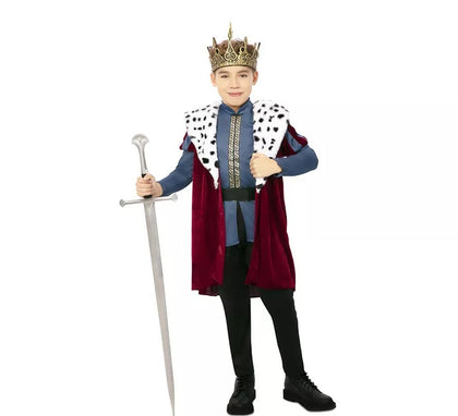 Disfraz de Rey Medieval con estampado deluxe para niño