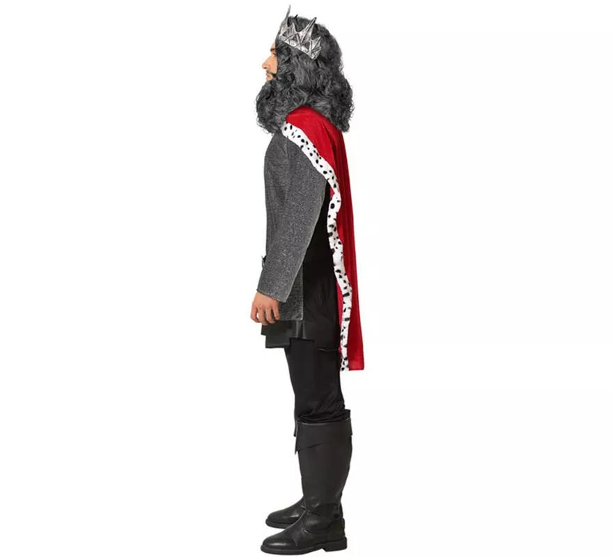 Disfraz de Rey Medieval Gris para hombre