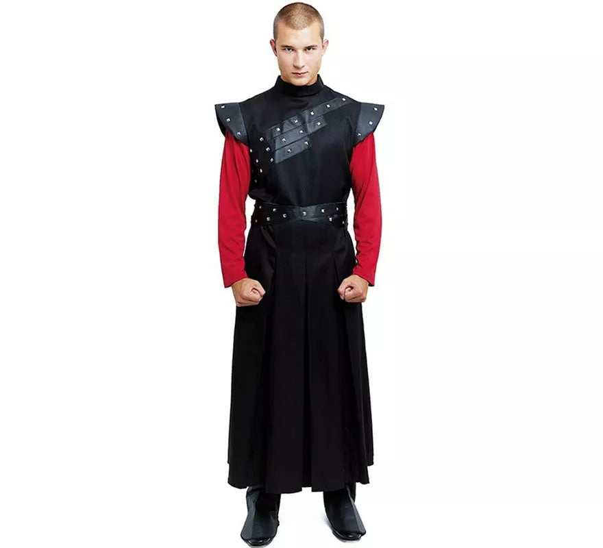 Translation missing: de.Disfraz de Rey Medieval negro con tachuelas para hombre