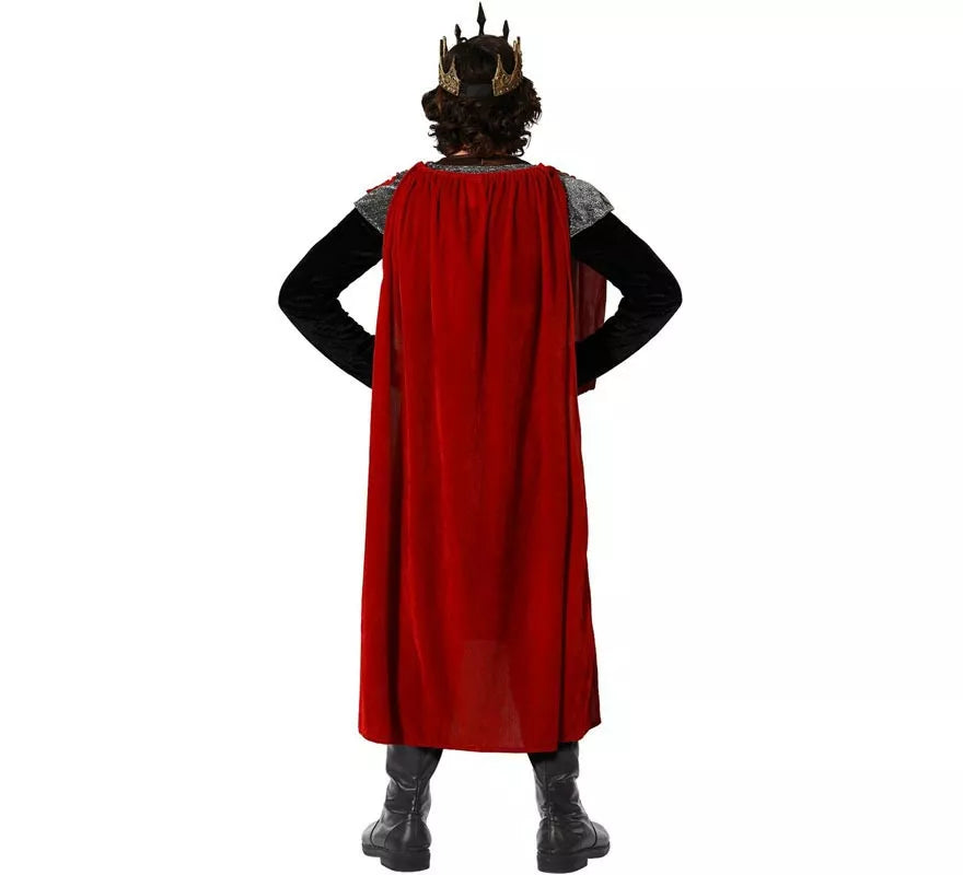 Translation missing: de.Disfraz de Rey Medieval rojo para hombre