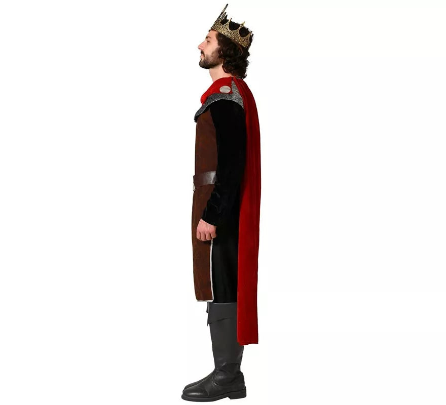 Translation missing: de.Disfraz de Rey Medieval rojo para hombre