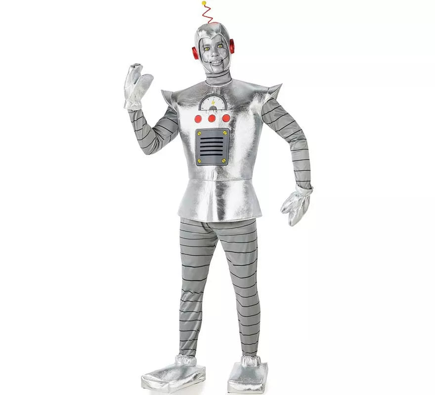 Translation missing: de.Disfraz de Robot Antiguo plateado para hombre