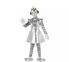 Silbernes antikes Roboterkostüm für Mädchen