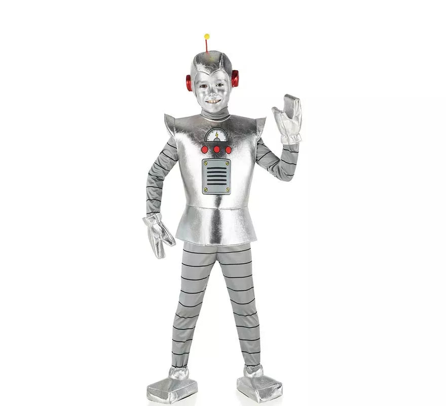 Translation missing: de.Disfraz de Robot Antiguo plateado para niño