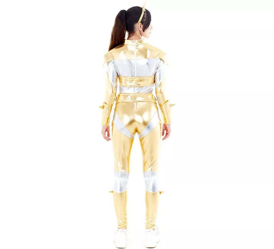 Translation missing: de.Disfraz de Robot Woman Estelar Dorado para mujer