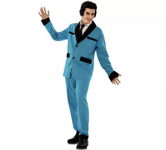 Blaues Rockabilly Kostüm für Herren