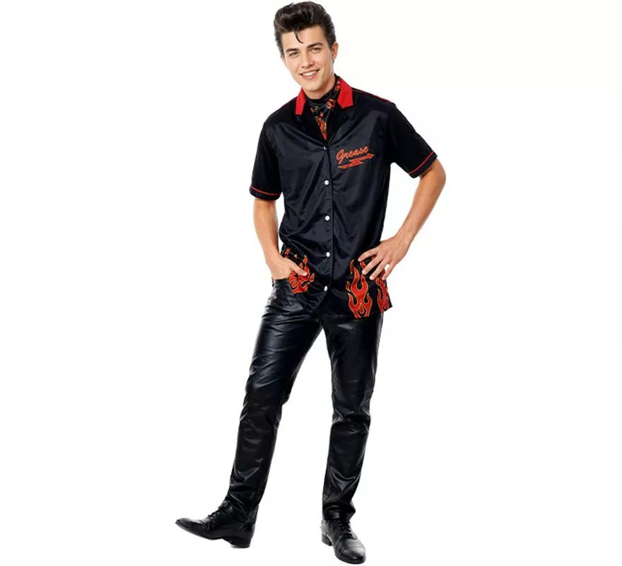 Translation missing: de.Disfraz de Rockabilly Negro Años 50 para hombre