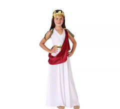 White römische Kostüm für Mädchen caped