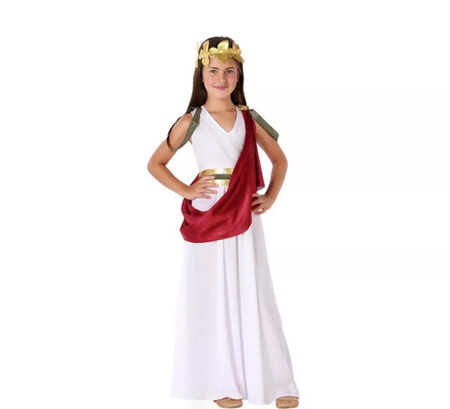 Translation missing: de.Disfraz de Romana Blanca con capa para niña