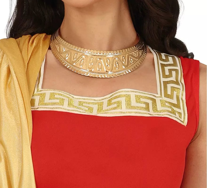 Disfraz de Romana roja y dorado para mujer