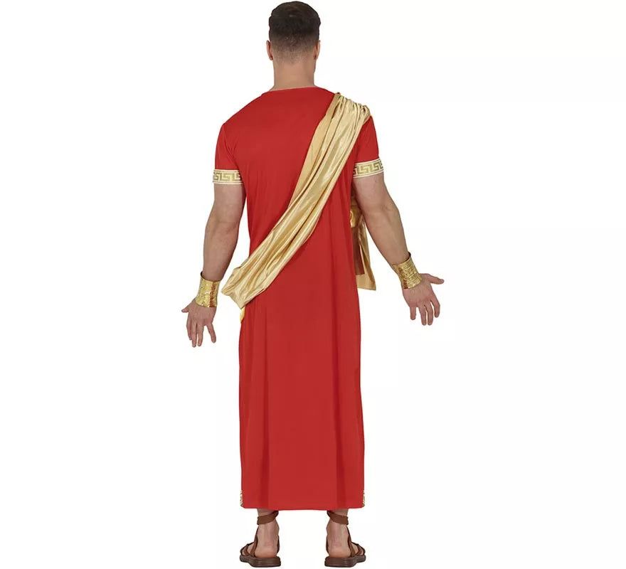 Translation missing: de.Disfraz de Romano rojo y dorado para hombre