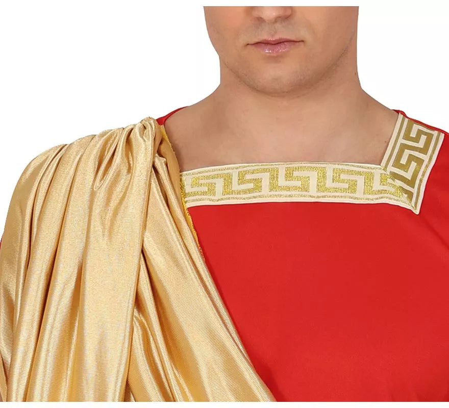 Translation missing: de.Disfraz de Romano rojo y dorado para hombre