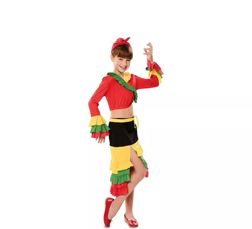 Disfraz de Rumbera Roja para niña