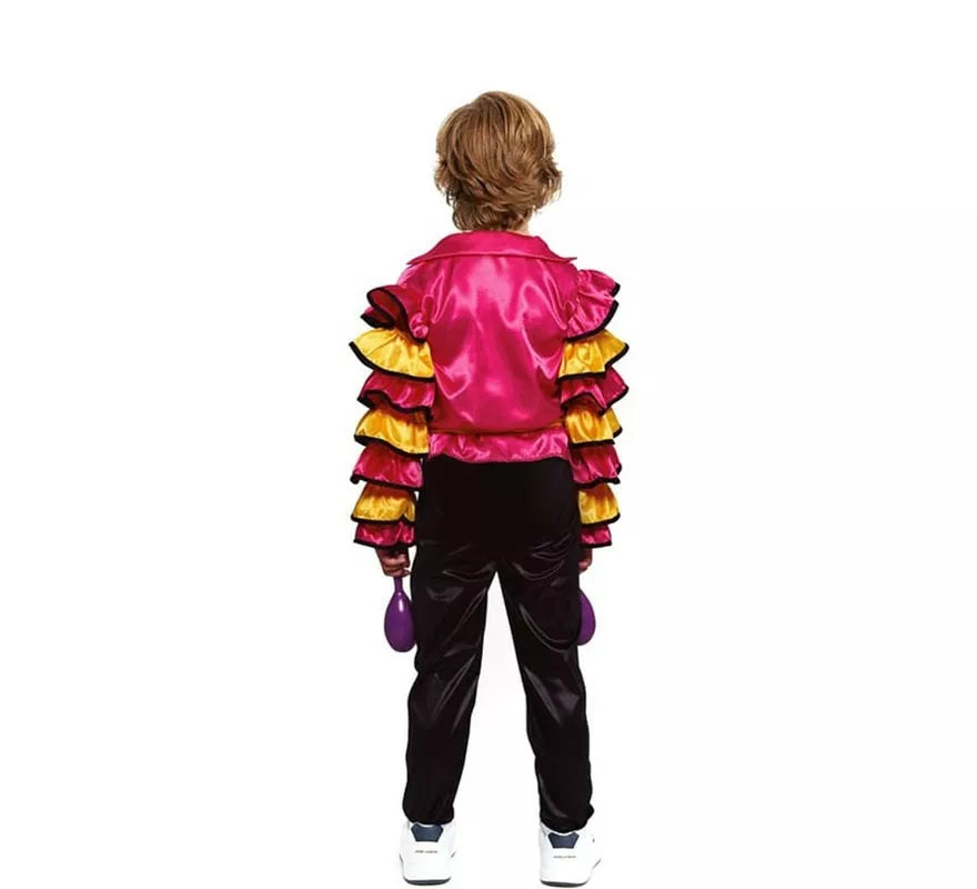 Translation missing: de.Disfraz de Rumbero fucsia con volantes para niño