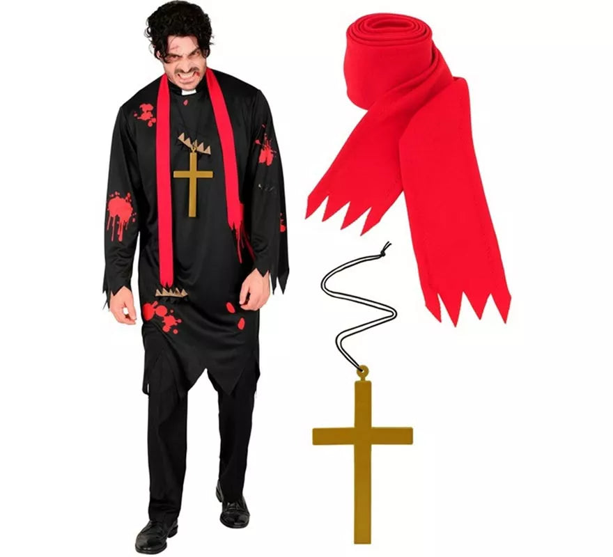 Translation missing: de.Disfraz de Sacerdote Zombie para hombre
