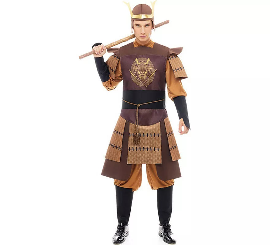 Translation missing: de.Disfraz de Samurái Legendario Japonés marrón para hombre