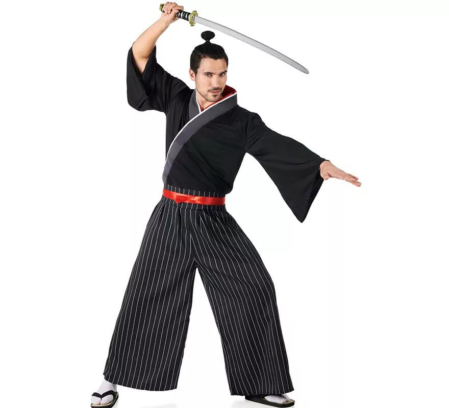 Translation missing: de.Disfraz de Samurai negro y rojo para hombre
