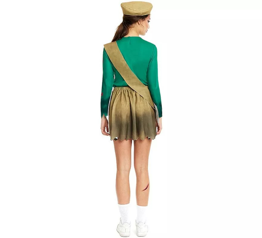 Translation missing: de.Disfraz de Scout Zombie verde y marrón para mujer