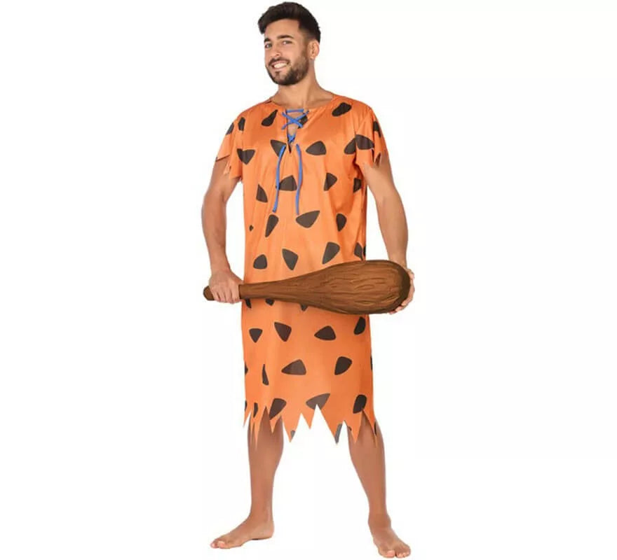 Translation missing: de.Disfraz de Señor Cavernícola Naranja para hombre