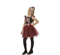 Miss Red Skeleton Kostüm für Mädchen