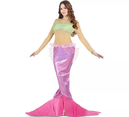 Disfraz de Sirena rosa con cola para mujer
