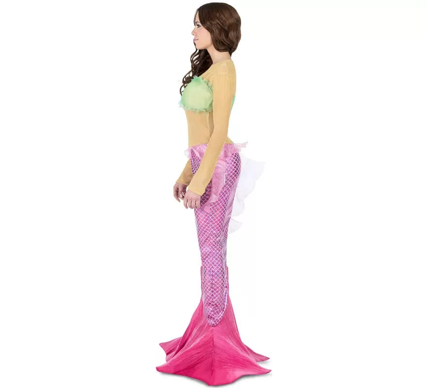 Translation missing: de.Disfraz de Sirena rosa con cola para mujer