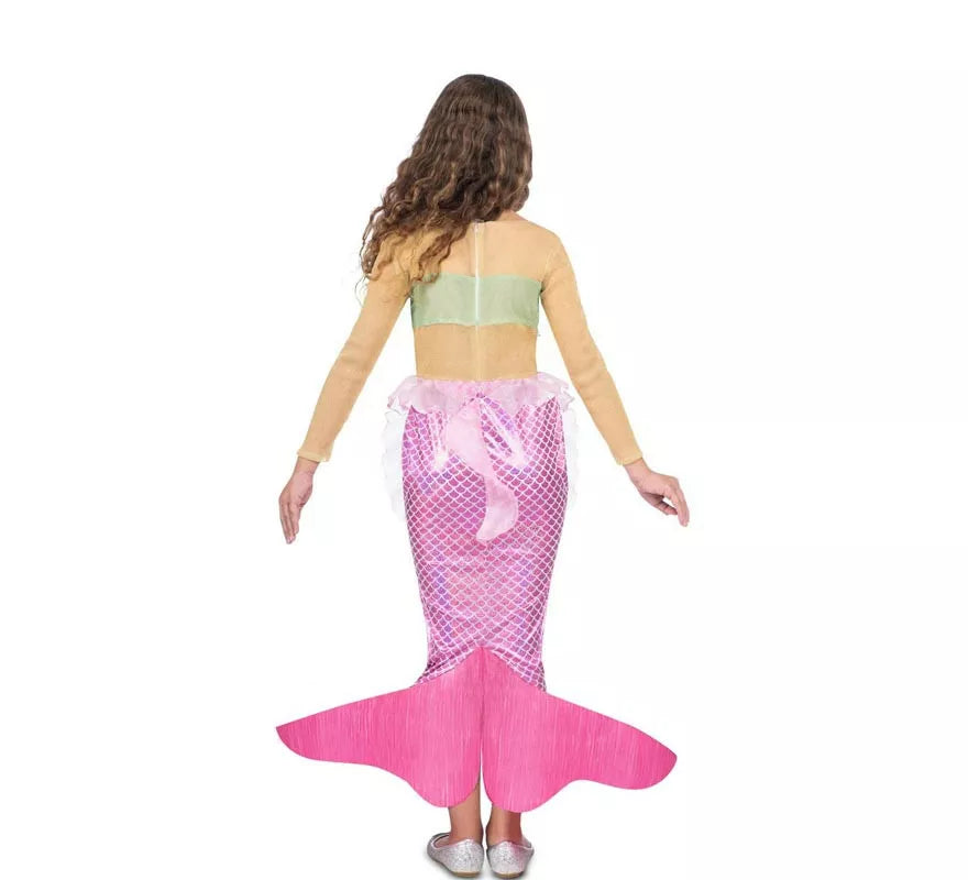 Translation missing: de.Disfraz de Sirena rosa con cola para niña