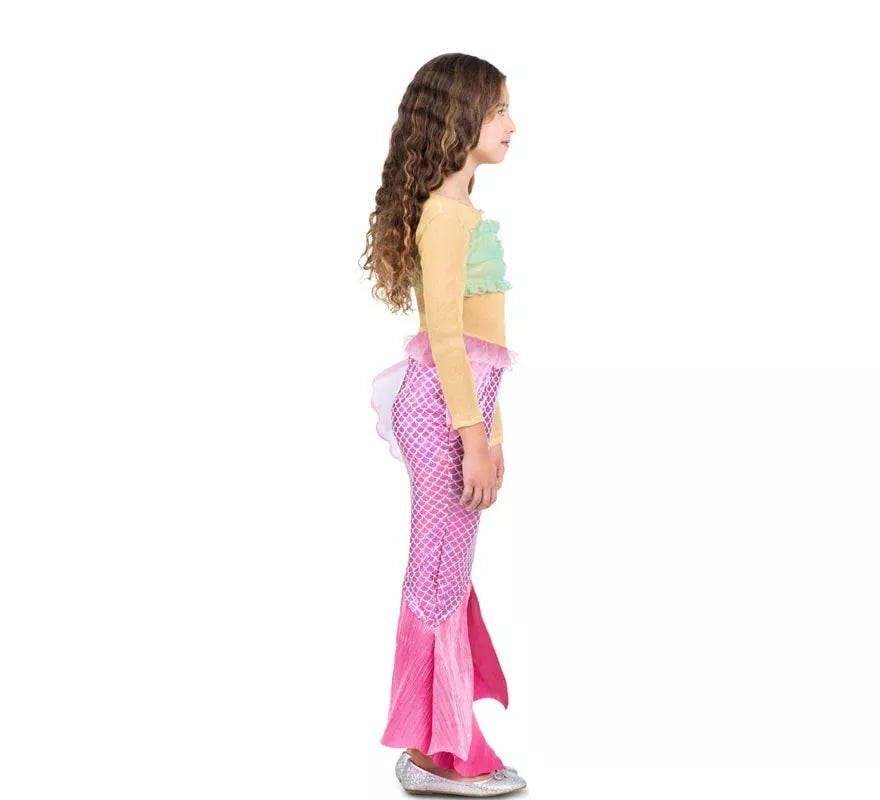 Translation missing: de.Disfraz de Sirena rosa con cola para niña