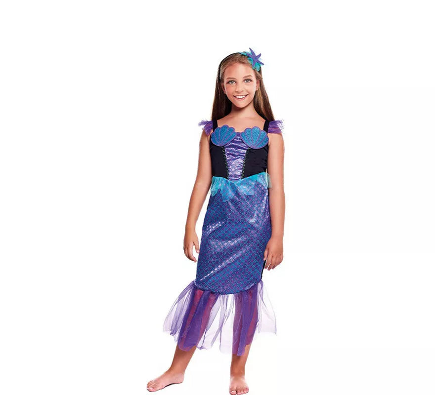 Translation missing: de.Disfraz de Sirenita Lila Oscuro para niña