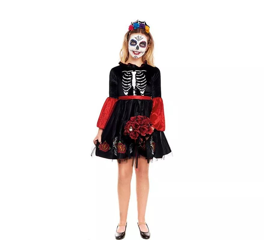 Translation missing: de.Disfraz de Skull Princess Catrina para niña