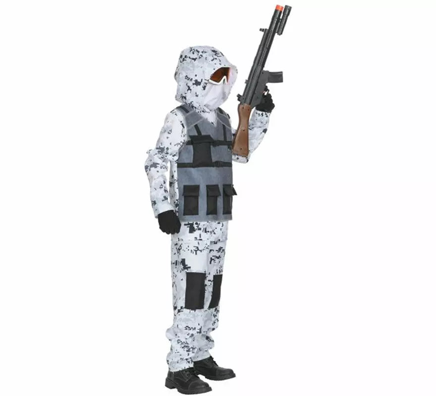 Translation missing: de.Disfraz de Soldado Ártico de las Fuerzas Especiales para niño