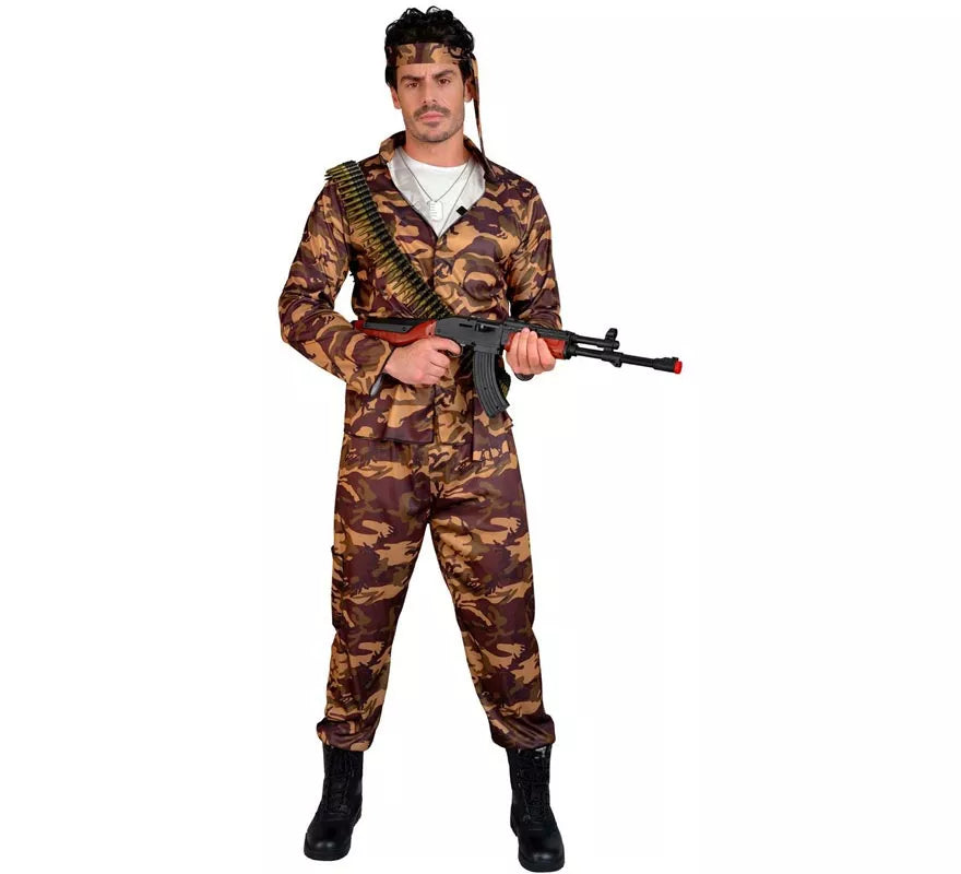 Translation missing: de.Disfraz de Soldado Camuflado marrón para hombre