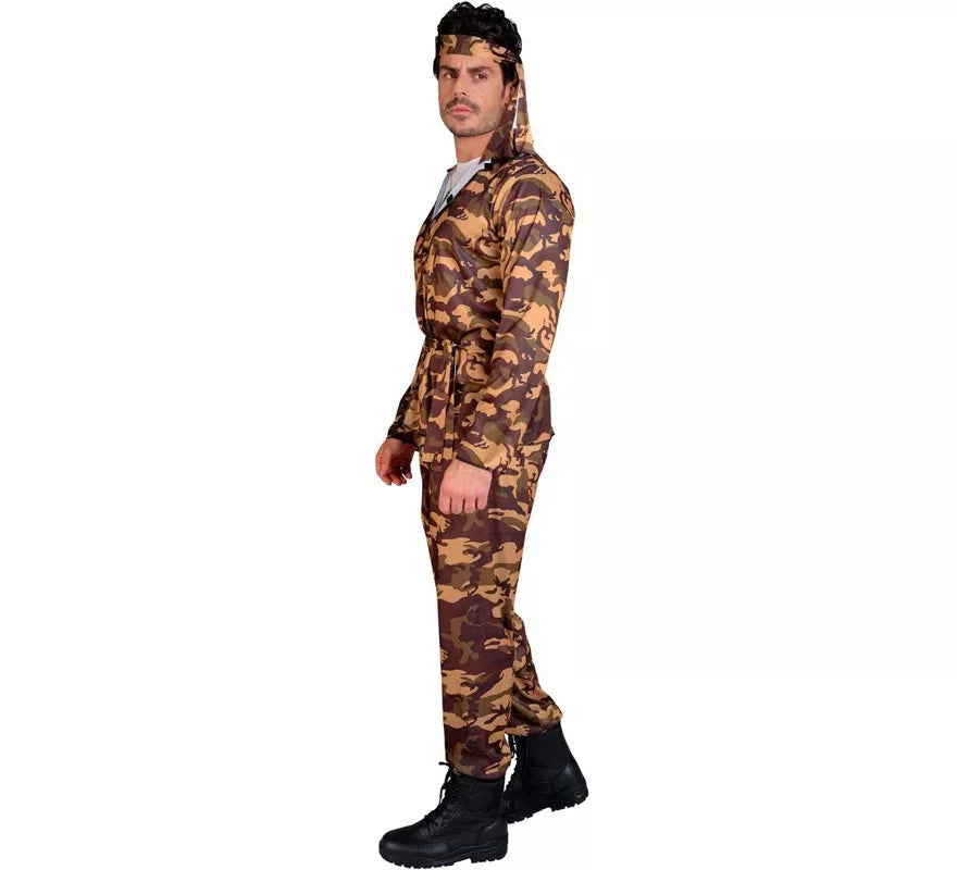 Translation missing: de.Disfraz de Soldado Camuflado marrón para hombre
