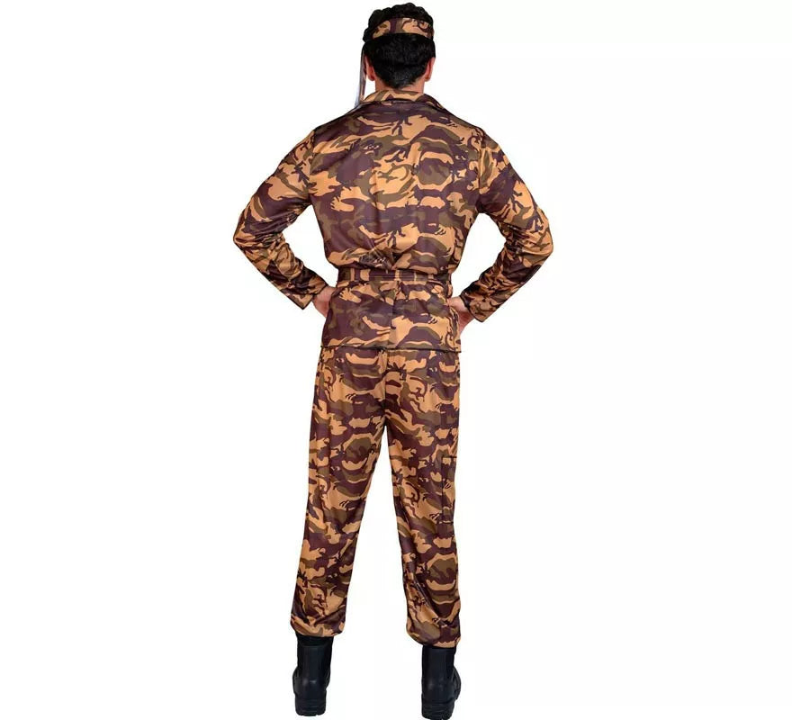 Disfraz de Soldado Camuflado marrón para hombre